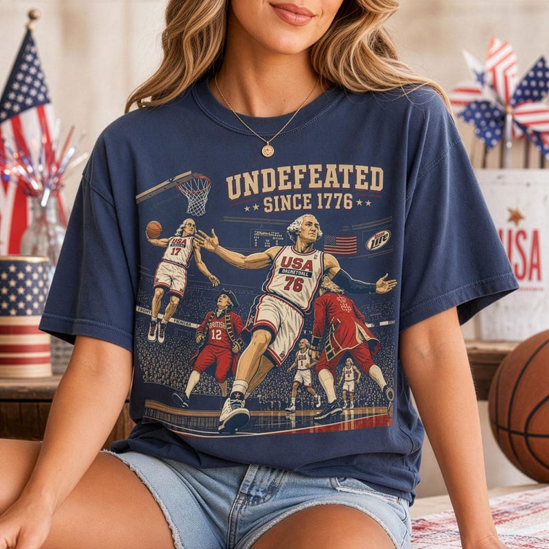 Comfort Colors® 4th of July Tee, Undefeated America Shirt, Funny Founding Fathers T-Shirt, USA Meme, Fourth of July Gift, Independence Day 画像 4