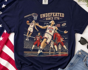 Comfort Colors® 4th of July Tee, Undefeated America Shirt, Funny Founding Fathers T-Shirt, USA Meme, Fourth of July Gift, Independence Day