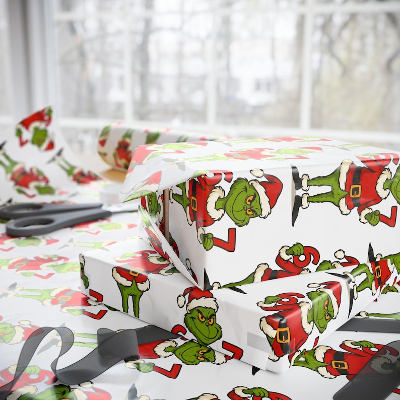 Funny Christmas Wrapping Paper, Grinch Six Seven Gift Wrap - Hilarious ...