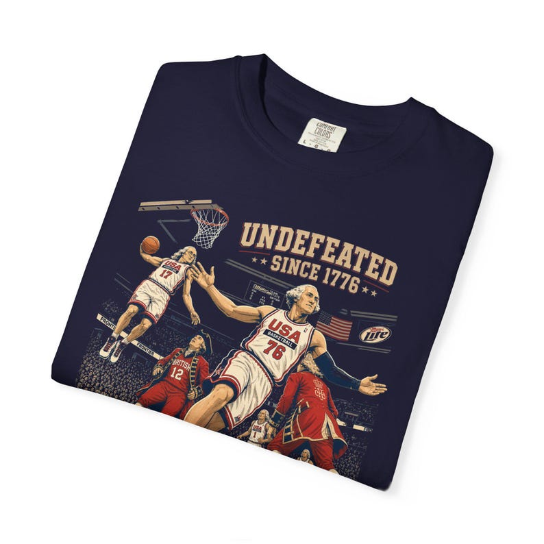 Comfort Colors® 4th of July Tee, Undefeated America Shirt, Funny Founding Fathers T-Shirt, USA Meme, Fourth of July Gift, Independence Day 画像 7