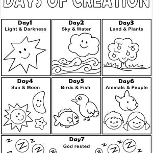 Days of Creation Coloring Page