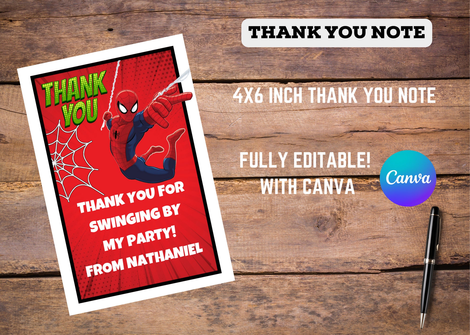 Spiderman Comic Book Kids Birthday Printable Editable Customisable ...
