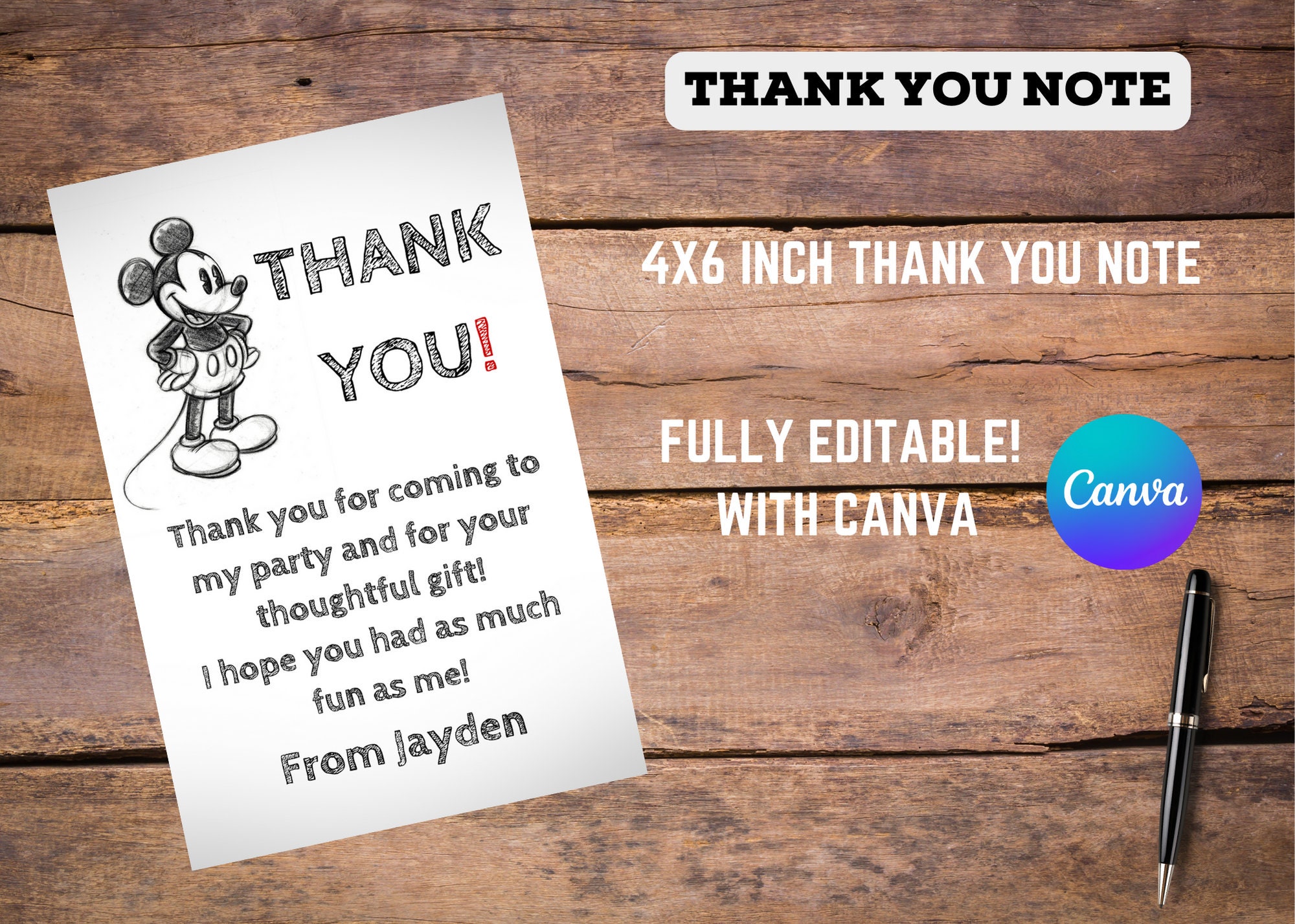 Mickey Mouse Editable Printable Customisable Birthday Invitation ...