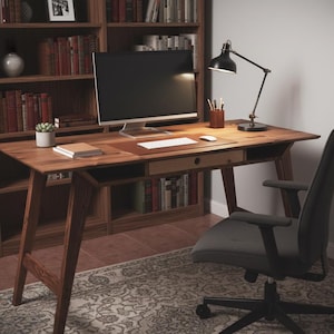 Massief grenen bureau | Scandinavische stijl, aangepast formaat, afwerking met natuurlijke olie