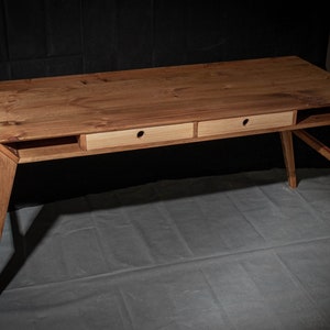 Wooden nordic style desk two drawers image 7