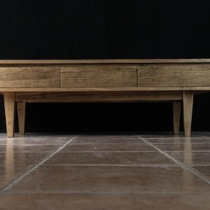 Solid Pine Low Board TV Stand | Nordic Rustic 3 Drawer Media Console image 5