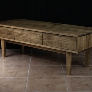 Solid Pine Low Board TV Stand | Nordic Rustic 3 Drawer Media Console image 8