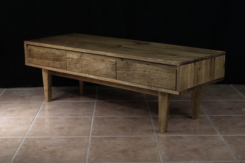 Solid Pine Low Board TV Stand | Nordic Rustic 3 Drawer Media Console image 8