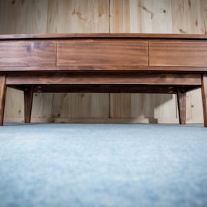 Solid Pine Low Board TV Stand | Nordic Rustic 3 Drawer Media Console image 16