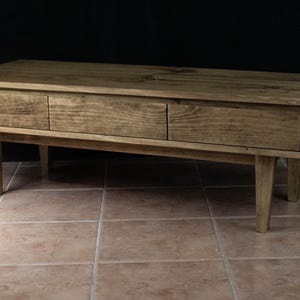 Solid Pine Low Board TV Stand | Nordic Rustic 3 Drawer Media Console image 6