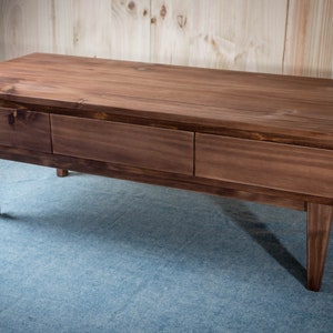 Solid Pine Low Board TV Stand | Nordic Rustic 3 Drawer Media Console image 11