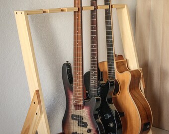 Wooden guitar display stand, minimal design. disassemblable.