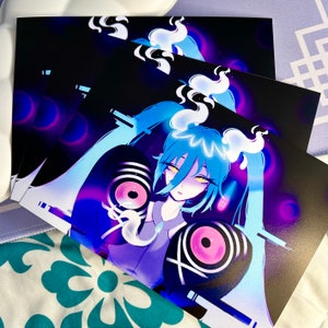 PokéMiku Ghost Trainer Miku Art Print / Semi-Gloss Fanart Print (5x7")