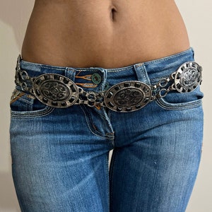 Y2K Vintage Concho Belt Metal Waist Belt Chain Belt Boho Y2K Vintage Concho Belt Metal Waist Belt Chain Belt Boho