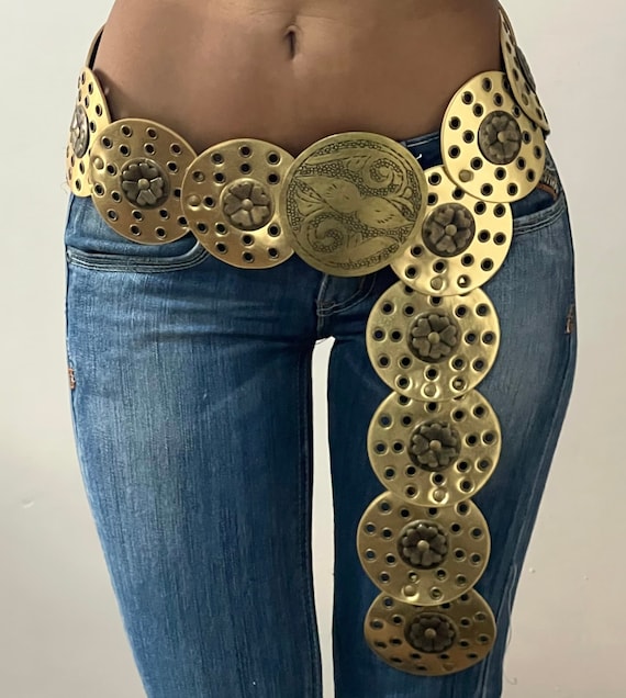 00s archive L.G.B. concho leather belt