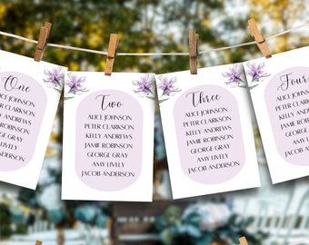 Floral Seating Chart Card Template Editable in Canva | Printable Seating Chart | Wedding Venue Allocation Template | F1