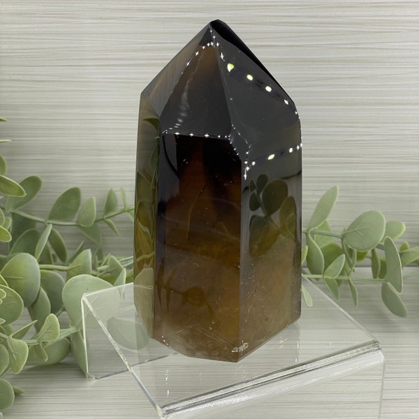 Smoky Citrine Crystal Tower.  Rocks, Geodes, Gemstones, Metaphysical, Spiritual, Collection, Minerals, Quartz, Tower, Raw, Sphere