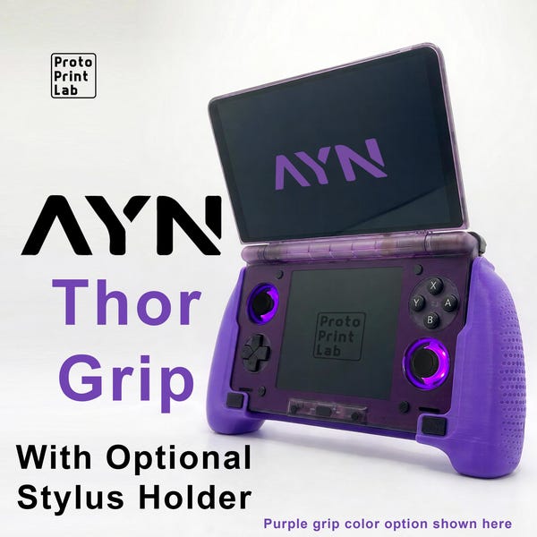 AYN Thor Grip: Ergonomic 3D Printed - Optional Built In Stylus Holders