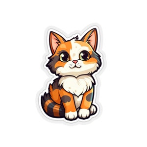 Naklejka Calico Cat | Naklejka Cat | Naklejka na laptopa | Prezent dla miłośnika kotów | Naklejka Cute Kitty