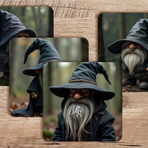 Gnomes Coaster PNG Set, Sublimation Coaster Designs, 4x4in 300 DPI PNG, Digital Download for Sublimation, Woodland Bearded Wizard Gnome png