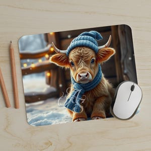 Mouse Pad PNG Highland Cow, Mouse Pad Sublimation, Mouse Pad PNG, Two Sizes Included, Highland Cow Mouse Pad, Digital Download, Sublimation