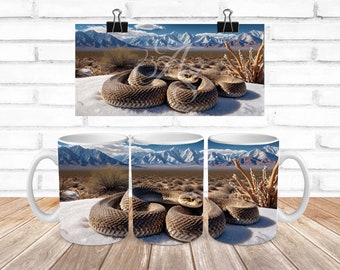 Coiled Snake Becherverpackung, Wildlife Sublimationsdesign (PNG)