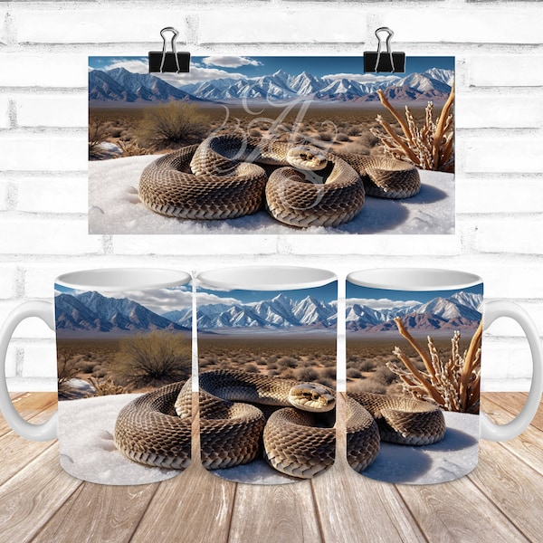 Snake Mug Wrap, Sublimation Mug Design, Sublimation Mug Wrap PNG, Coiled Snake Sublimation, Snake PNG, Wild life Mug Wrap, Nature Mug Wrap