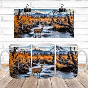 Whitetail Deer Mug Wrap, Sublimation Mug Design, Sublimation Mug Wrap PNG, Deer Mug PNG, Whitetail Deer PNG, Buck Mug Wrap, Mug Wrap, Lava