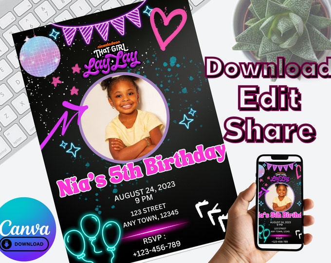 Kids Birthday / Party / Canva / That Girl Lay Lay / Social Media ...