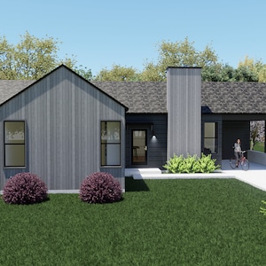 Contemporary Modern Ranch House Plan full set | Modern House Plan | Single Story House | Open Concept Home | 2 Bedroom, 2 Bathroom