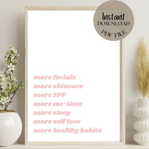 Esthetician Spa Room Decor | Facial | Beauty Salon | Skin Care | Instagram Template | Medical Spa | Social Media | Facial Wall Art |