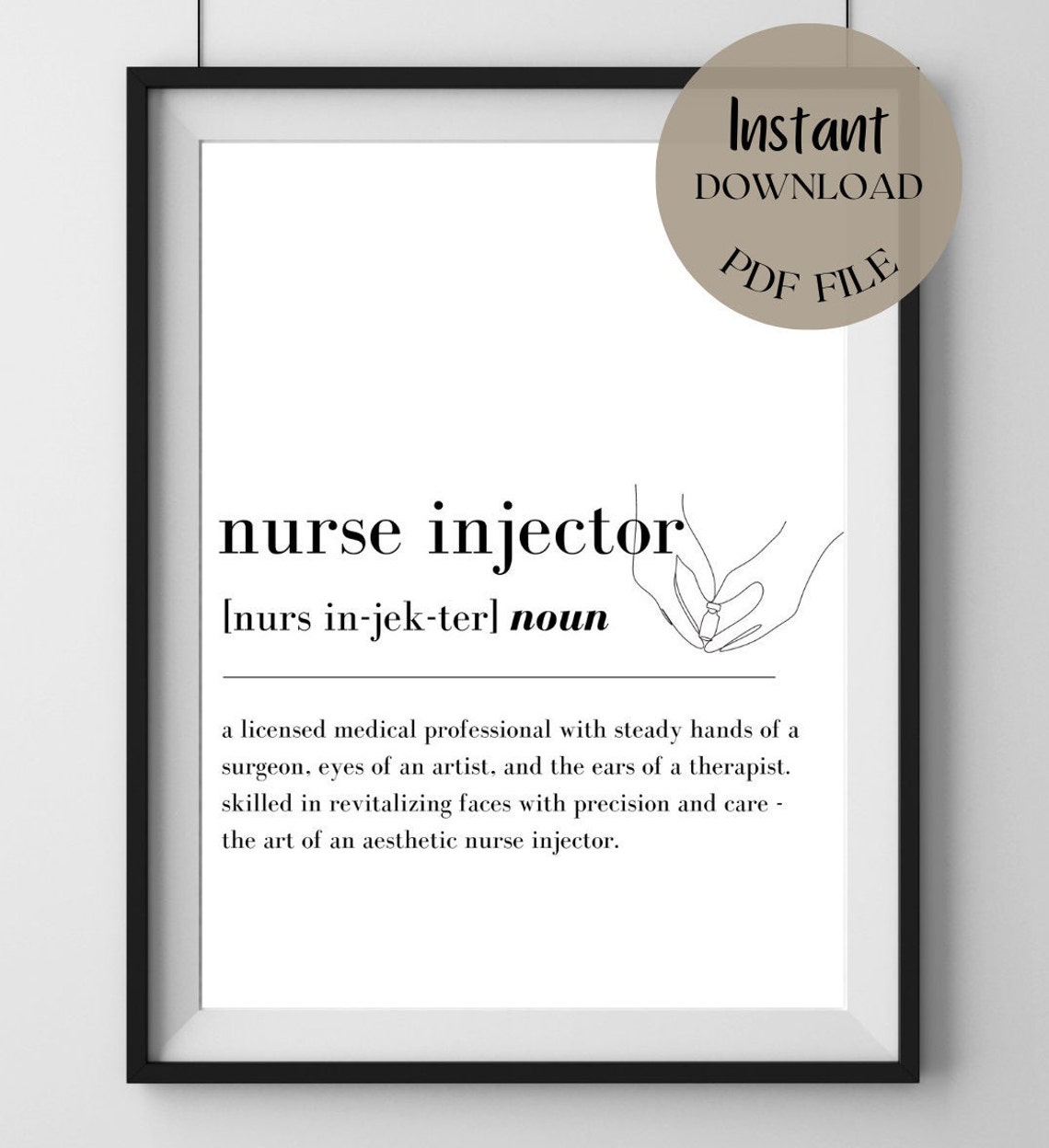 Nurse Injector Definition Spa Decor Esthetician Quote Salon Quote