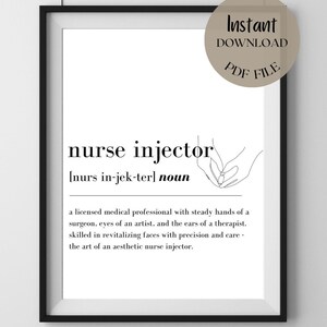 Nurse Injector Definition | Spa Decor | Esthetician Quote | Salon Quote ...