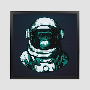 Arte mural que brilla en la oscuridad: póster personalizado de neón con temática espacial o de mascotas con un brillo verde azulado vibrante, materiales ecológicos, tamaños de 6 x 6 pulgadas a 40 x 40 pulgadas