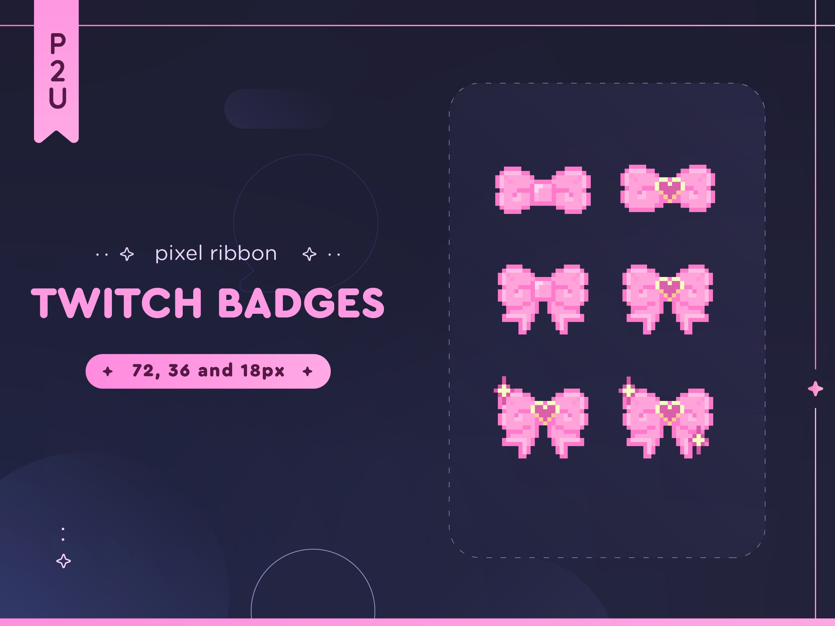 Stream Ribbon Visual 6x Pink Ribbon Sub Badges for Twitch | Twitch Channel Badges | Twitch ...