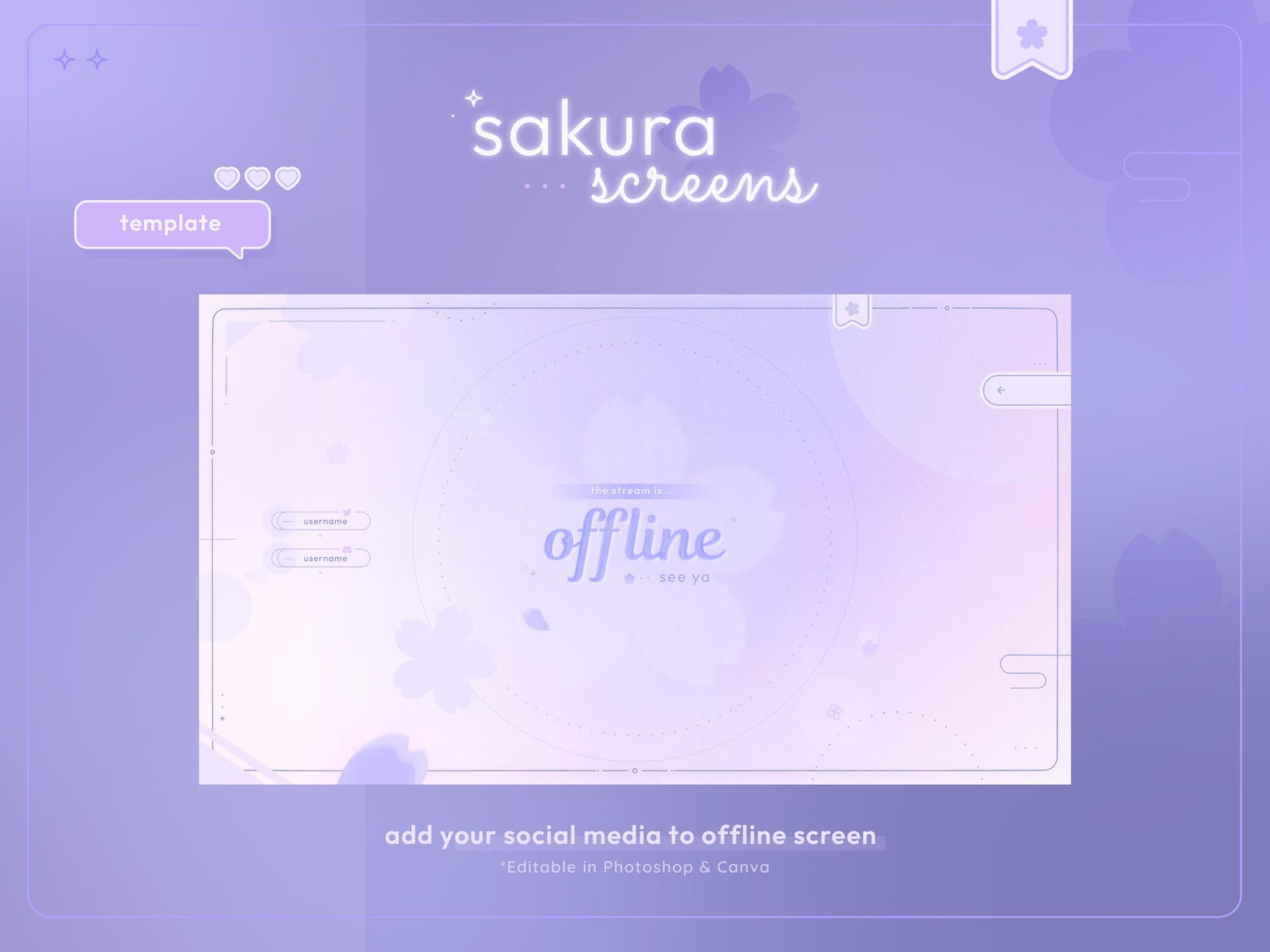 Sakura Bloom Screen Pack — Animated Overlays, Social Media Display ...