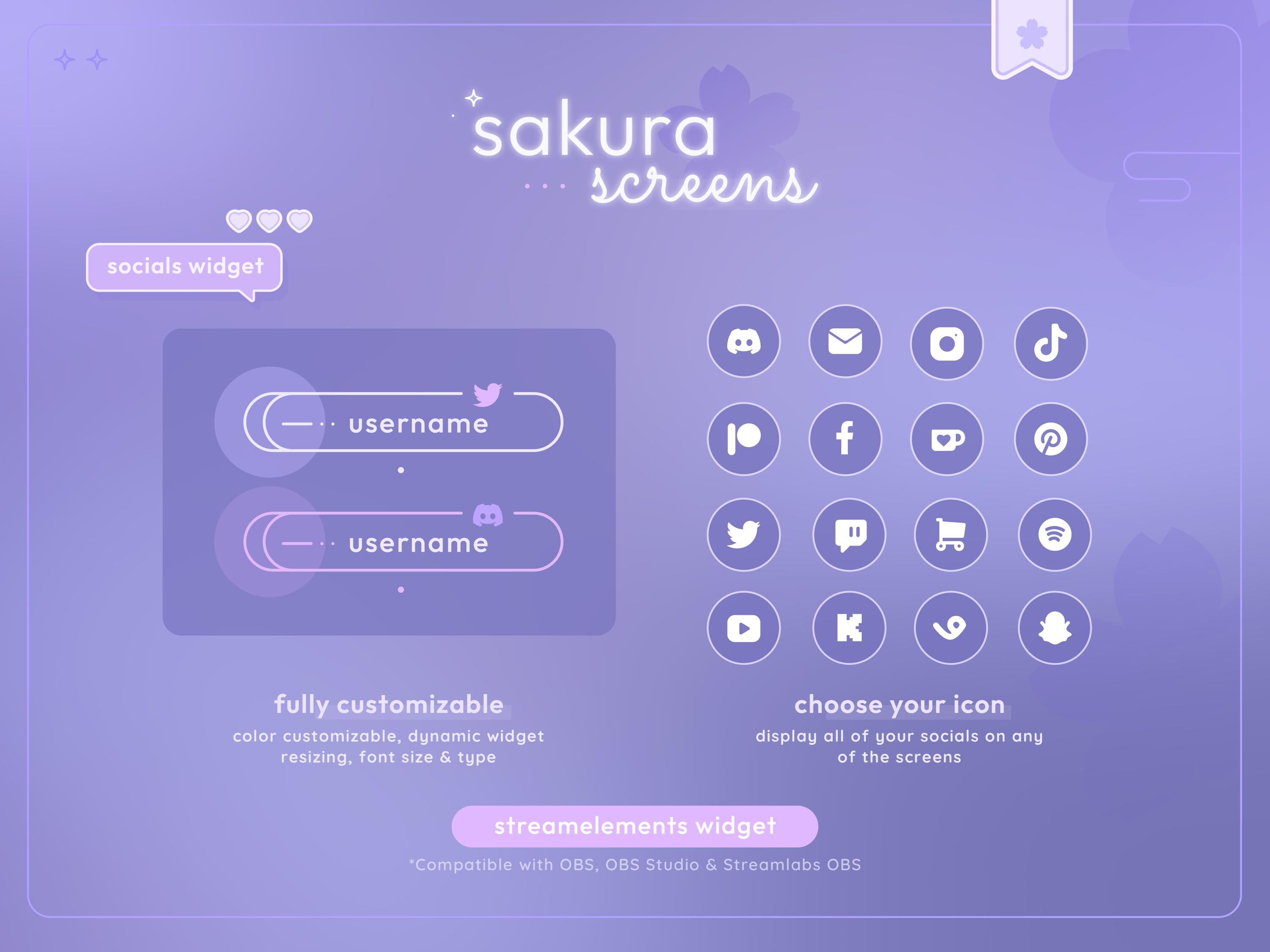 Sakura Bloom Screen Pack — Animated Overlays, Social Media Display ...