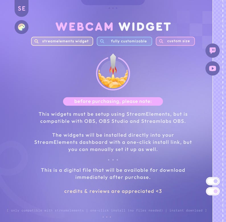 Animerad tonad webbkamerakantwidget med glöd, StreamElements | Helt anpassningsbar | Twitch, YouTube, Kick | Överlägg för streamers bild 3