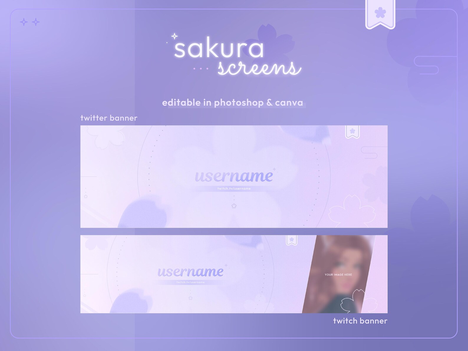 Sakura Bloom Screen Pack — Animated Overlays, Social Media Display ...