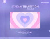 Sparkly Heart Twitch Animated Stinger Transition, Pink, Purple, Pastel, Stream Decor, VTuber, Moon, Y2K , Valentines, Kawaii, Cute Overlay