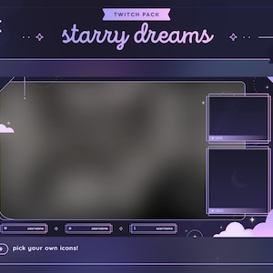 Starry Dreams Animated Twitch Pack | Dreamy Starry Night Streamer ...