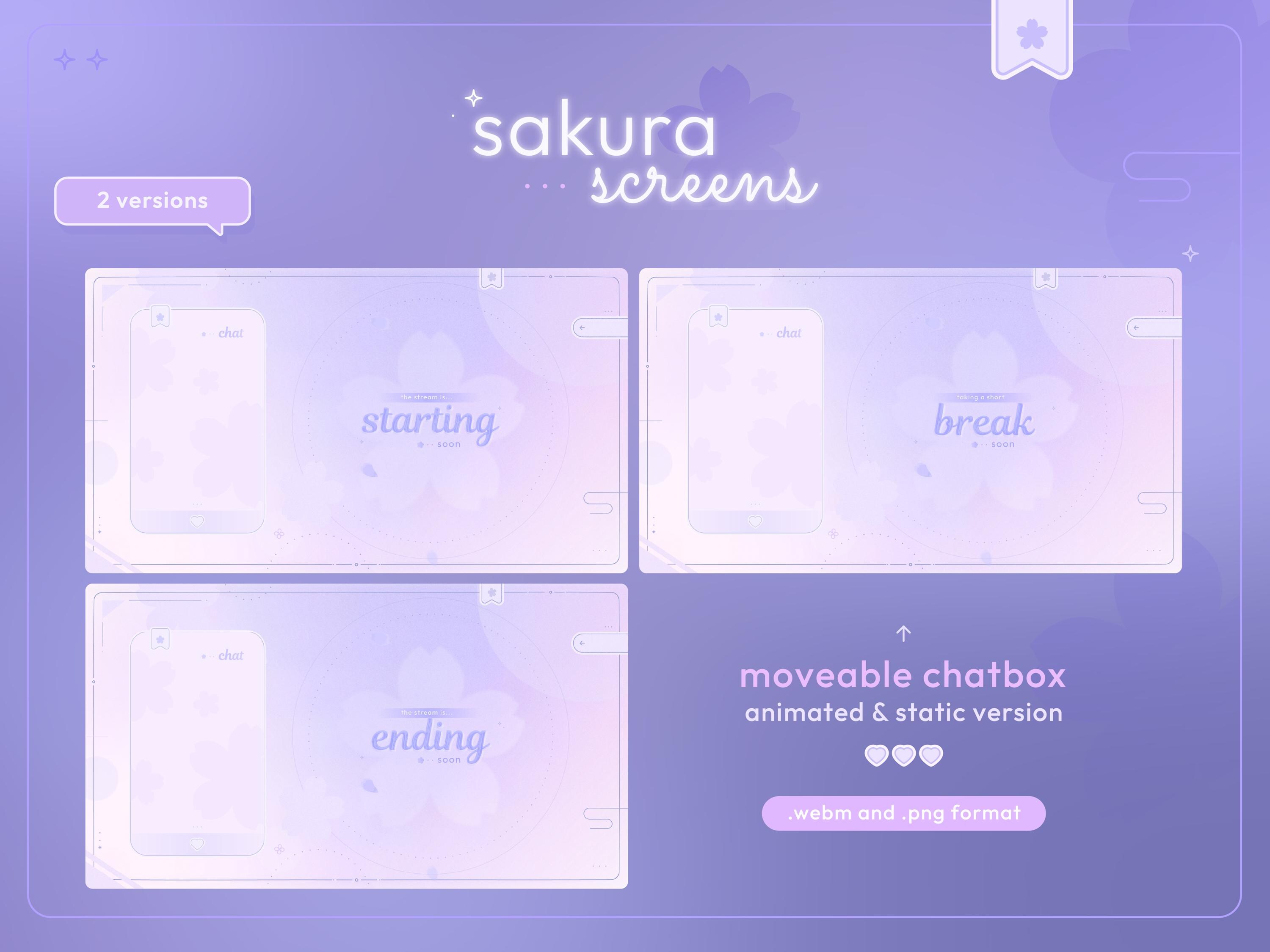Sakura Bloom Screen Pack — Animated Overlays, Social Media Display ...