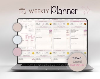 Ultimate Weekly Planner | Digital Weekly Planner Template | Productivity Tracker | Habit Tracker | Google Sheets