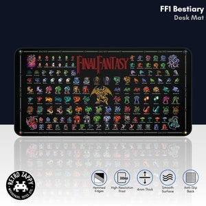 RPG Desk Mat - FF1 Bestiary, High Resolution, 2 Sizes Available XL XXL