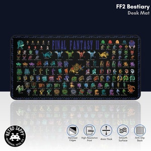 RPG Desk Mat - FF2 Bestiary, High Resolution, 2 Sizes Available XL XXL