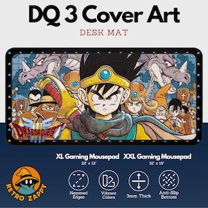 Dragon Quest 3 Cover Art Desk Mat – XL / XXL Gaming Mouse Pad, Extended Desk Mat