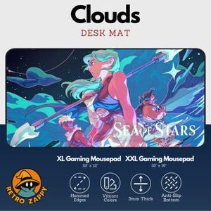 Sea of Stars Clouds - Gaming Desk Mat, Two Variations, Different Sizes, Extended Mouse Pad, Large Mouse Pad, 16x32, 12x22 Desk Mat