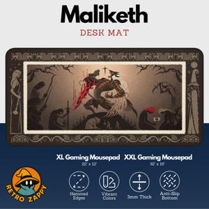 Maliketh, Elden Ring - Gaming Desk Mat, Two Variations, Different Sizes, Extended Mouse Pad, Large Mouse Pad, 16x32, 12x22 Desk Mat