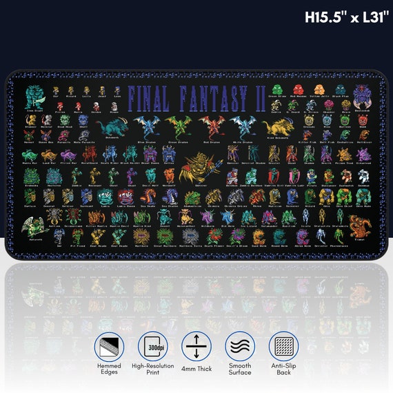 Final Fantasy 2 Bestiary Desk Mat – XL / XXL Gaming Mouse Pad
