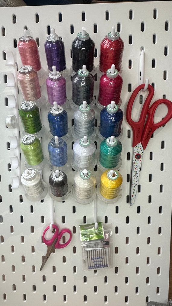 Lot De 10 Supports à Bobines Pour Panneau Perforé Skadis | Organisateur Fils Couture Rangement Mural IKEA